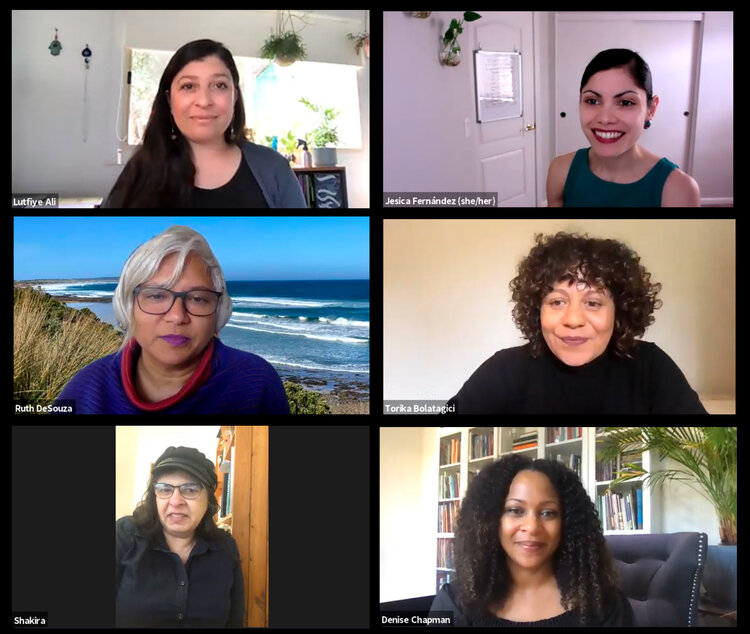 Screenshot of the panellists on a computer screen.